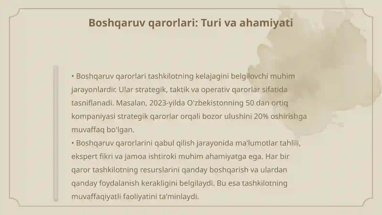 Boshqaruv metodlari va boshqaruv qarorlari 4