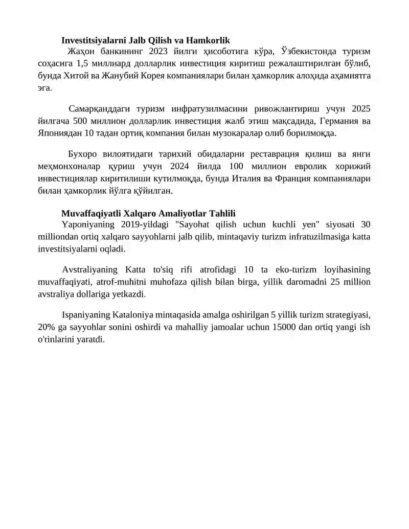 Mintaqaviy turistik resurslardan foydalanishda xalqaro tajribadan foydalanish 4