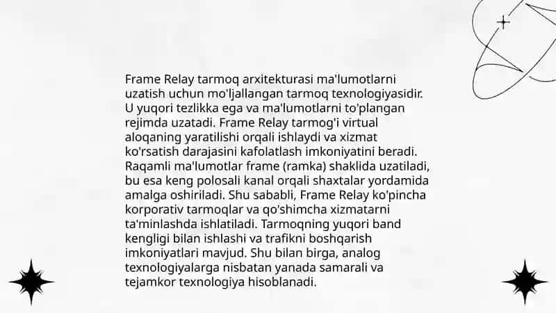 Kanal pog‘onasi protokollari (Frame Relay, ATM) 4