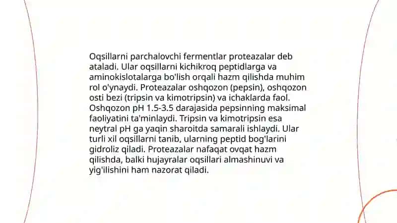 Oqsillarning tòqimalarda katepsinlar ishtirokida parchalanishi biogen aminlarning sintezi 4