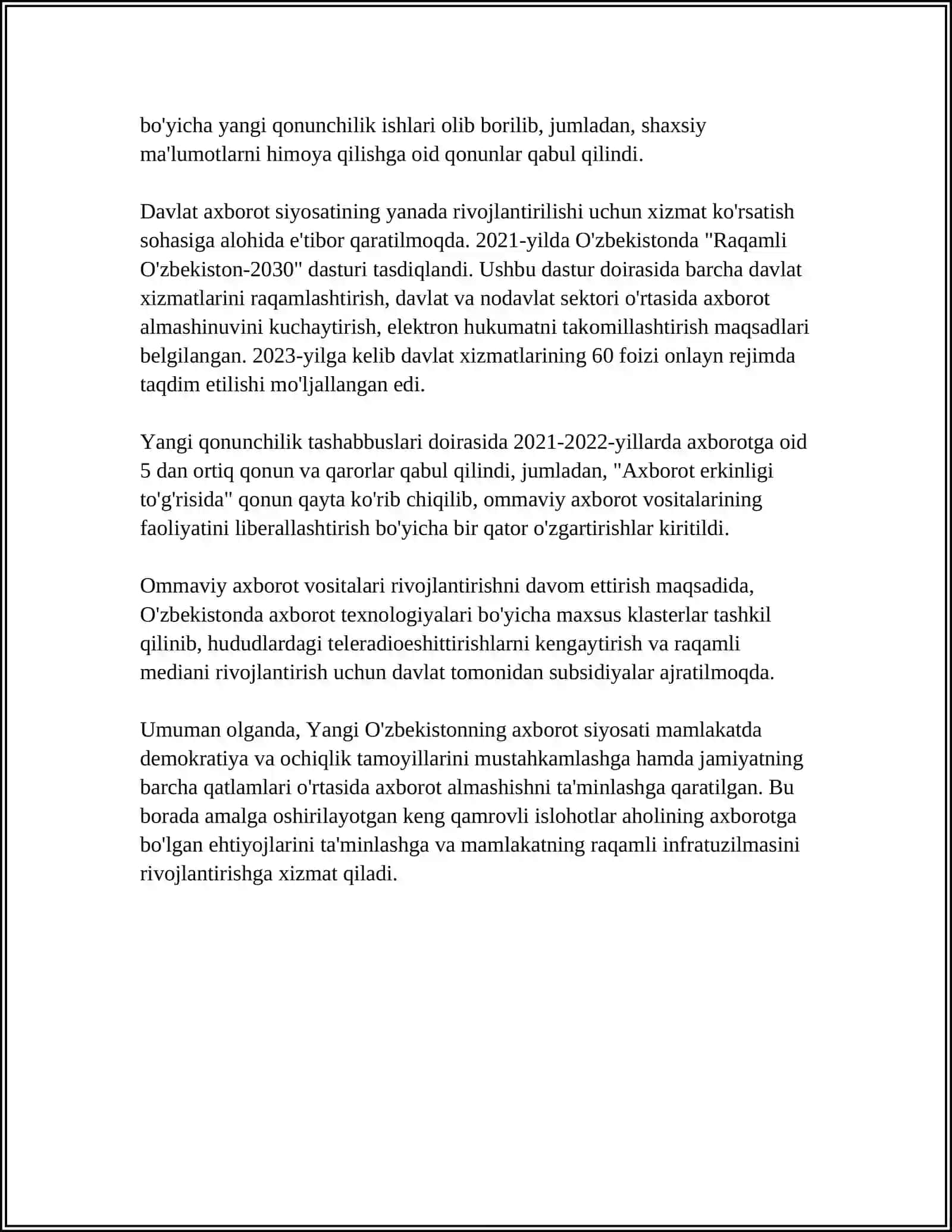 YANGI ÖZBEKISTON VA OMMAVIY AXBOROT VOSITALARI 4