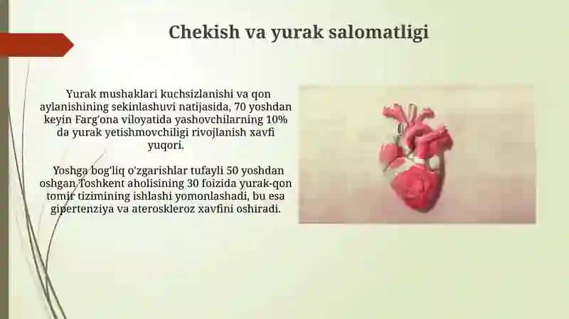 Yurak qon tomir tizimining yoshga doir xususyatlari va gigiyenasi 4