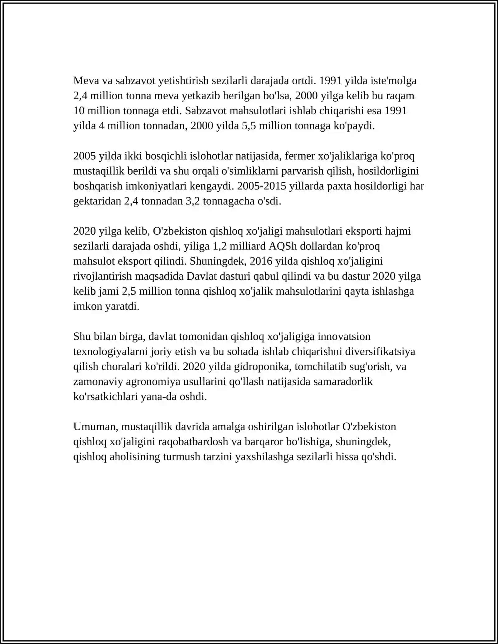 MUSTAQILLIK YILIDA QISHLOQ XOJALIGI VA SANOAT SOXASIDAGI OZGARISHLAR 4