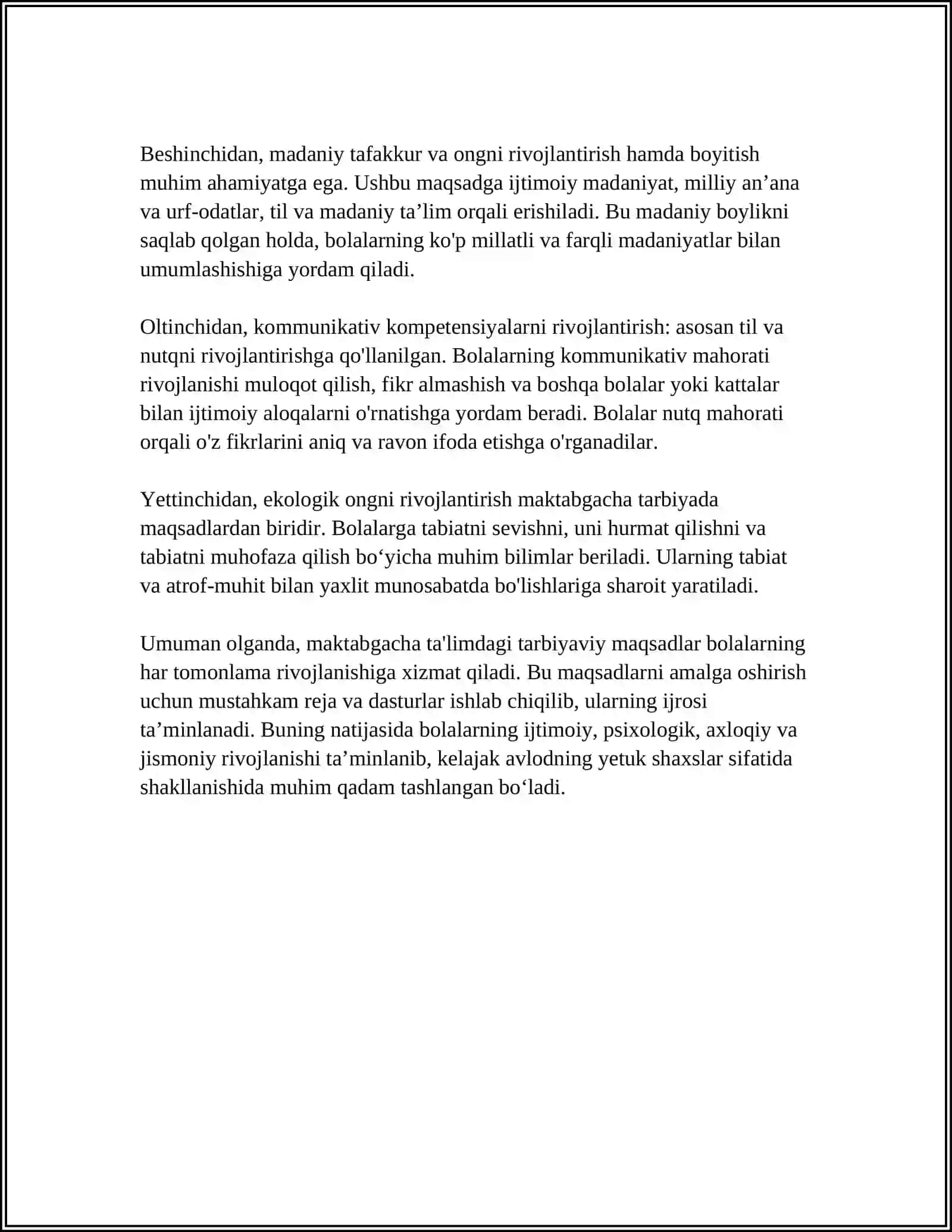 MAKTABGACHA TA'LIM UZLUKSIZ TA'LIMNING BOSH BÕĞINI 4