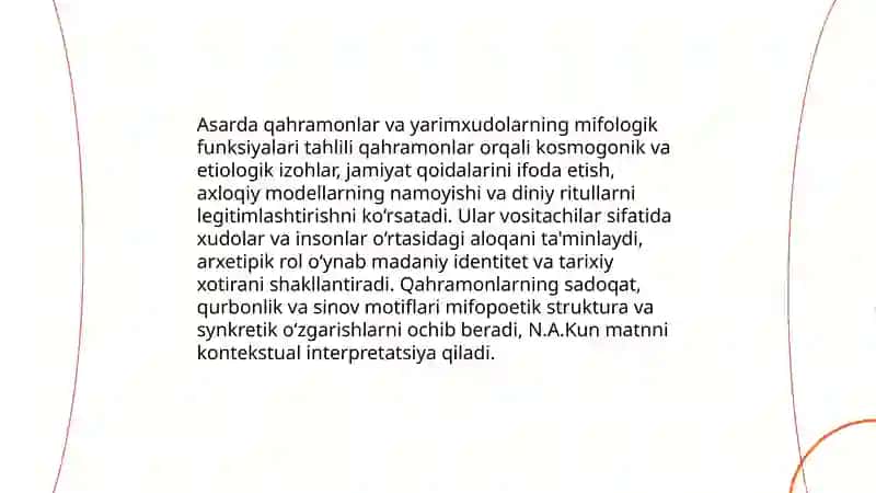 N.A.Kunning “Yunon afsona va asotirlari” asaridagi diniy-mifologik obrazlar tahlili 4