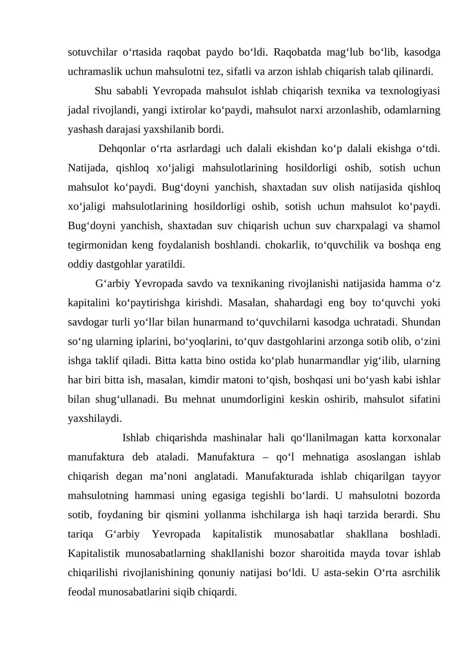 YANGI DAVR BOSHLARIDA G‘ARBIY YEVROPA MAMLAKATLARIDA KAPITALISTIK MUNOSABATLARNING SHAKLLANISHI 4