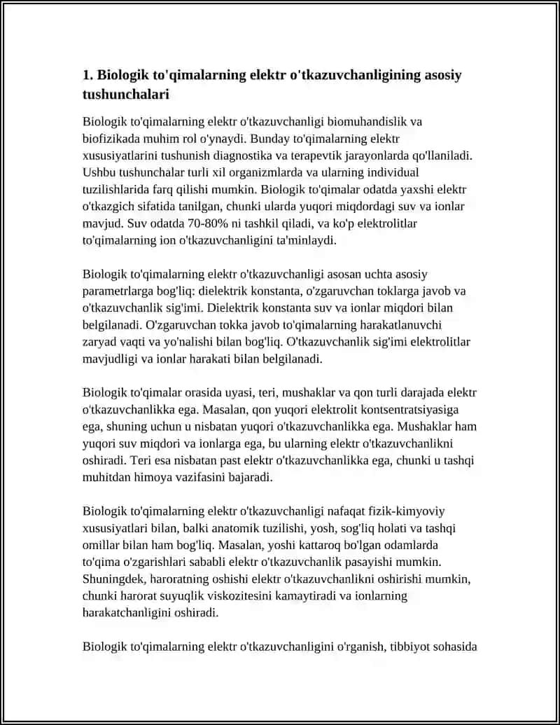 BIOLOGIK TO'QIMALARLARNING ELEKTR O'TKAZUVCHANLIGI 4