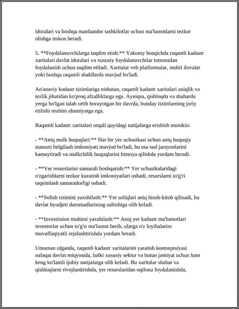 RAQAMLI KADASTR XARITALARINI YARATISH METODIKASI 4