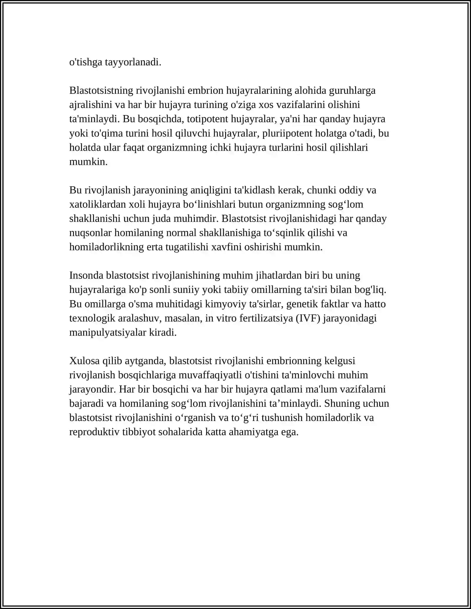 ODAM EMBRIOLOGIYASI QALTIS DAVRLARI 4