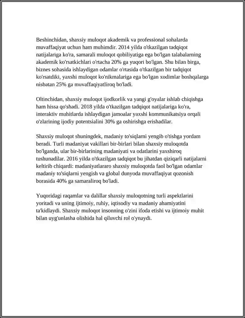 SHAXSLARARO MULOQOT KO'NIKMALARI 4