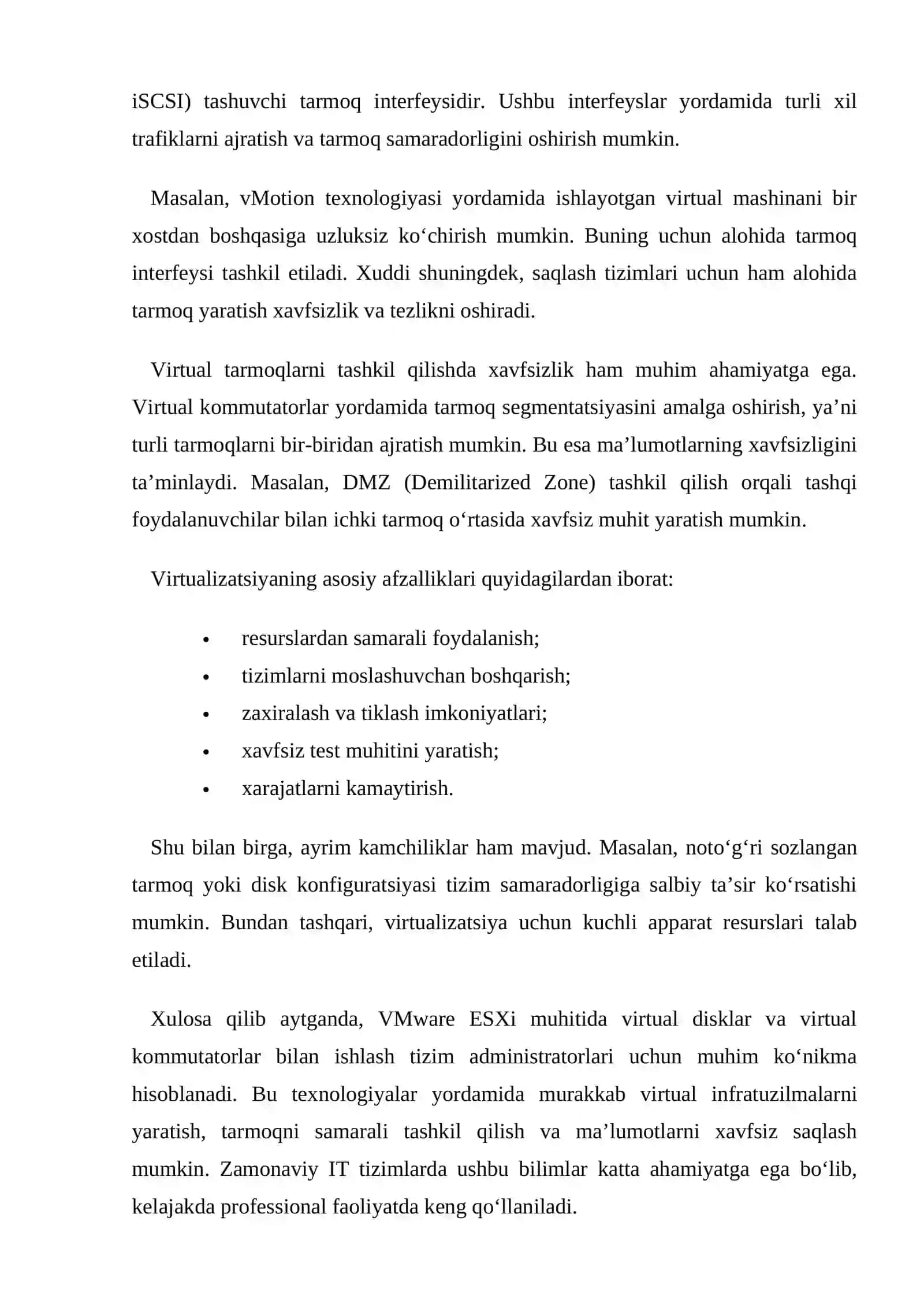 VMware ESXi da virtual disklar ustida ishlash va virtual kommutator yaratish 4