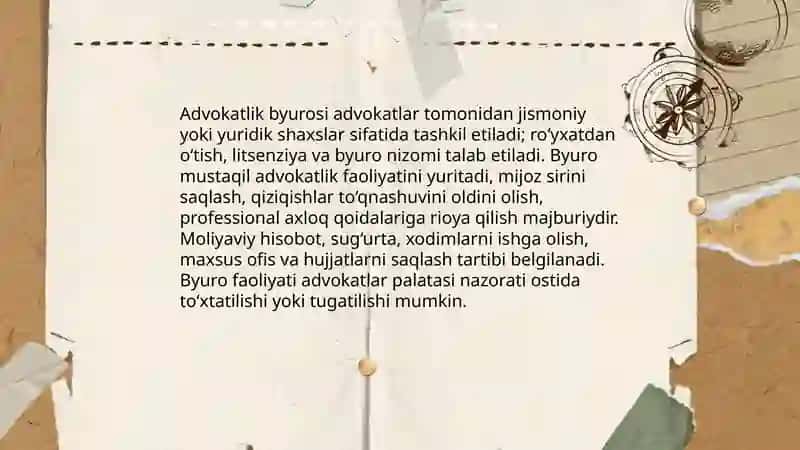 Advakatlik faoliyatining tashkiliy huquqiy shakillari 4