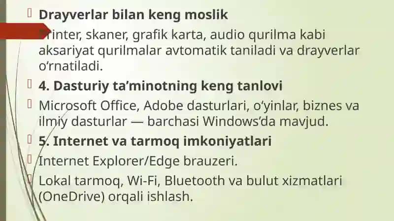 WiNDOWS va Linux operatsion tizimlar 4