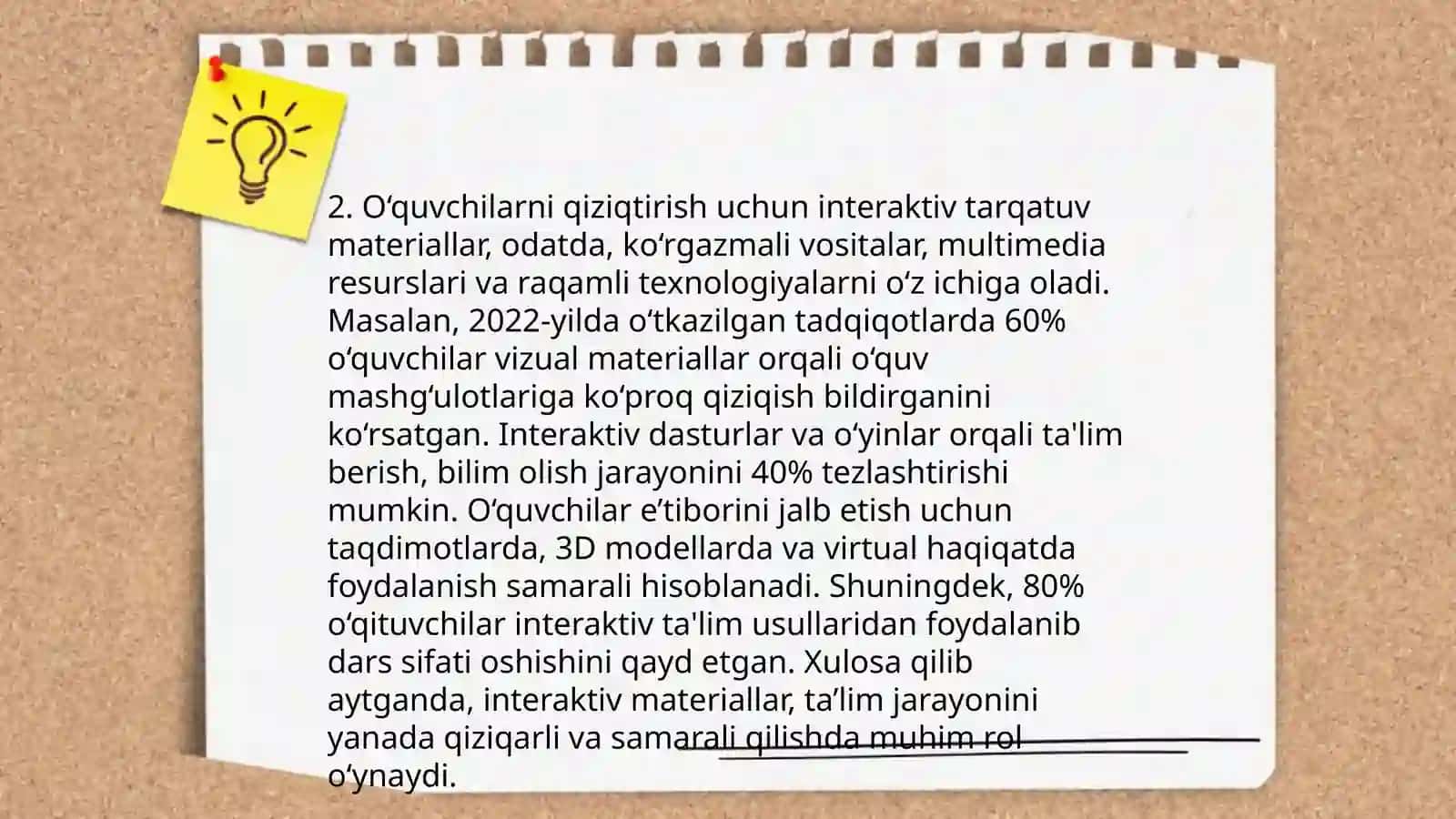 Biologiyani oʻqitishda tarqatuv materiallarini qoʻllash metodi 4