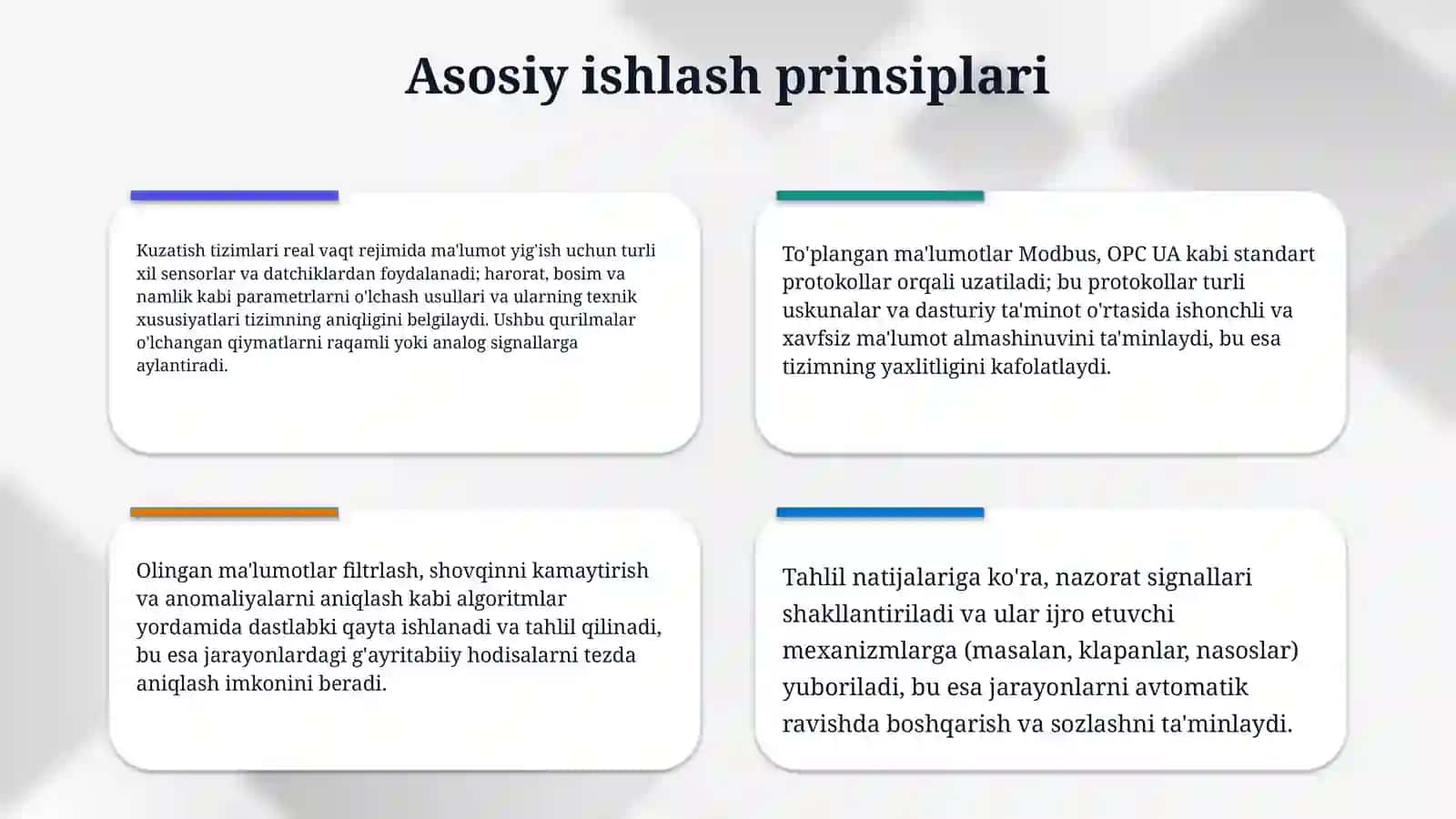 Jarayonlar va hodisalarni kuzatish tizimlari ishlash 4