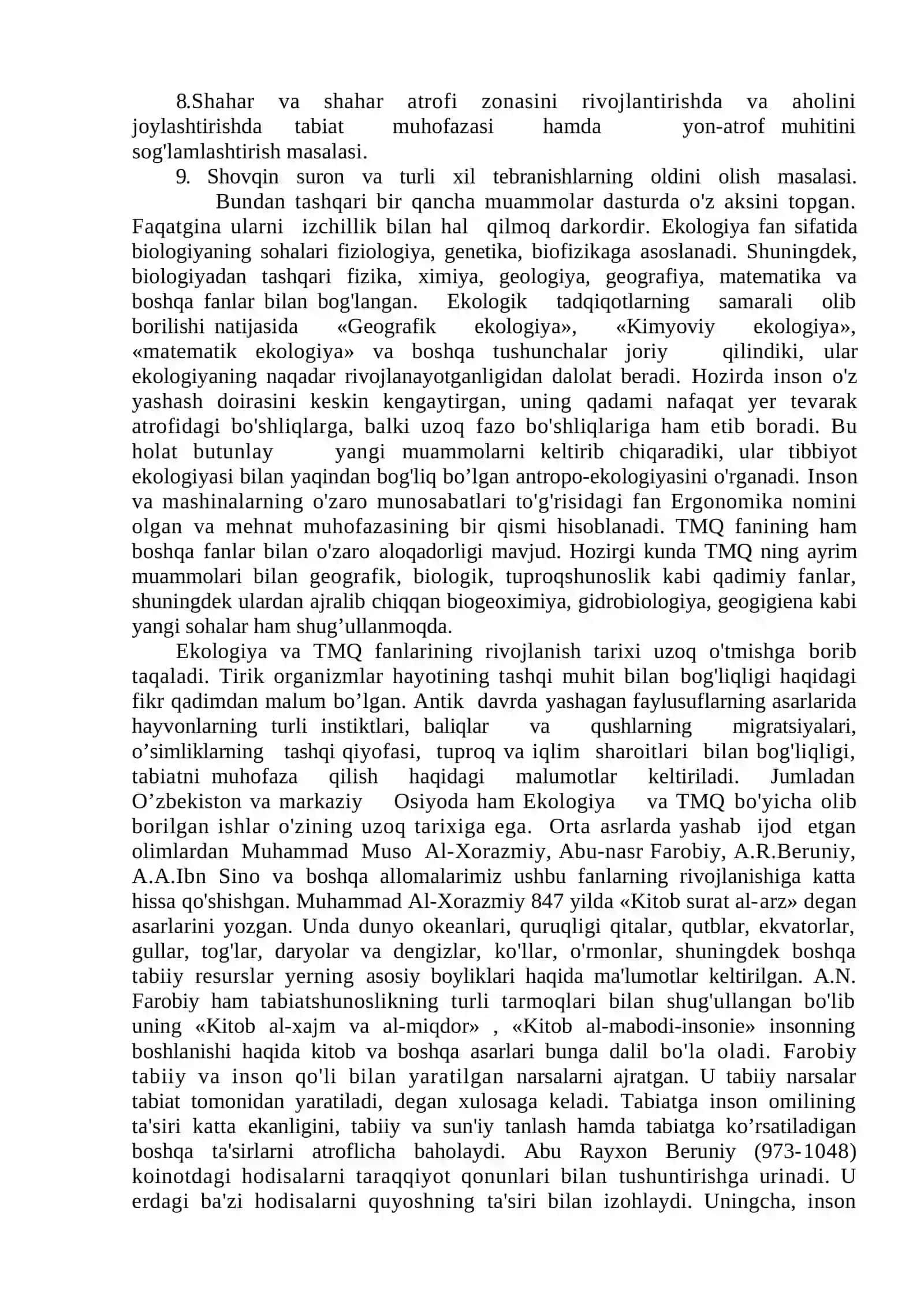 Ekologiya va atrof-muhitni muhofaza qilish 4