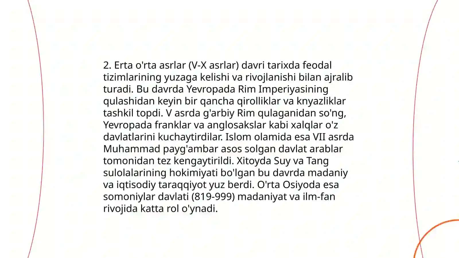 O'rta asrlar tarixini davrlashtirish 4