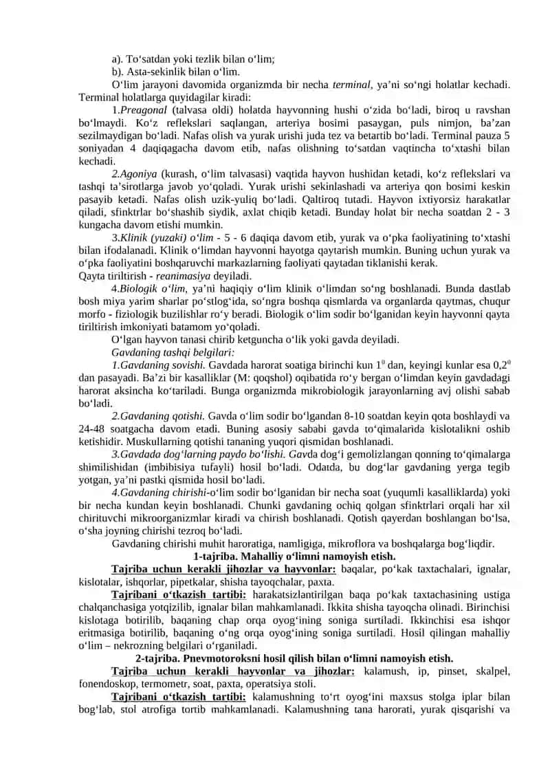 EKSPERIMENT VA UNING PATOLOGIYADAGI AHAMIYATI 4