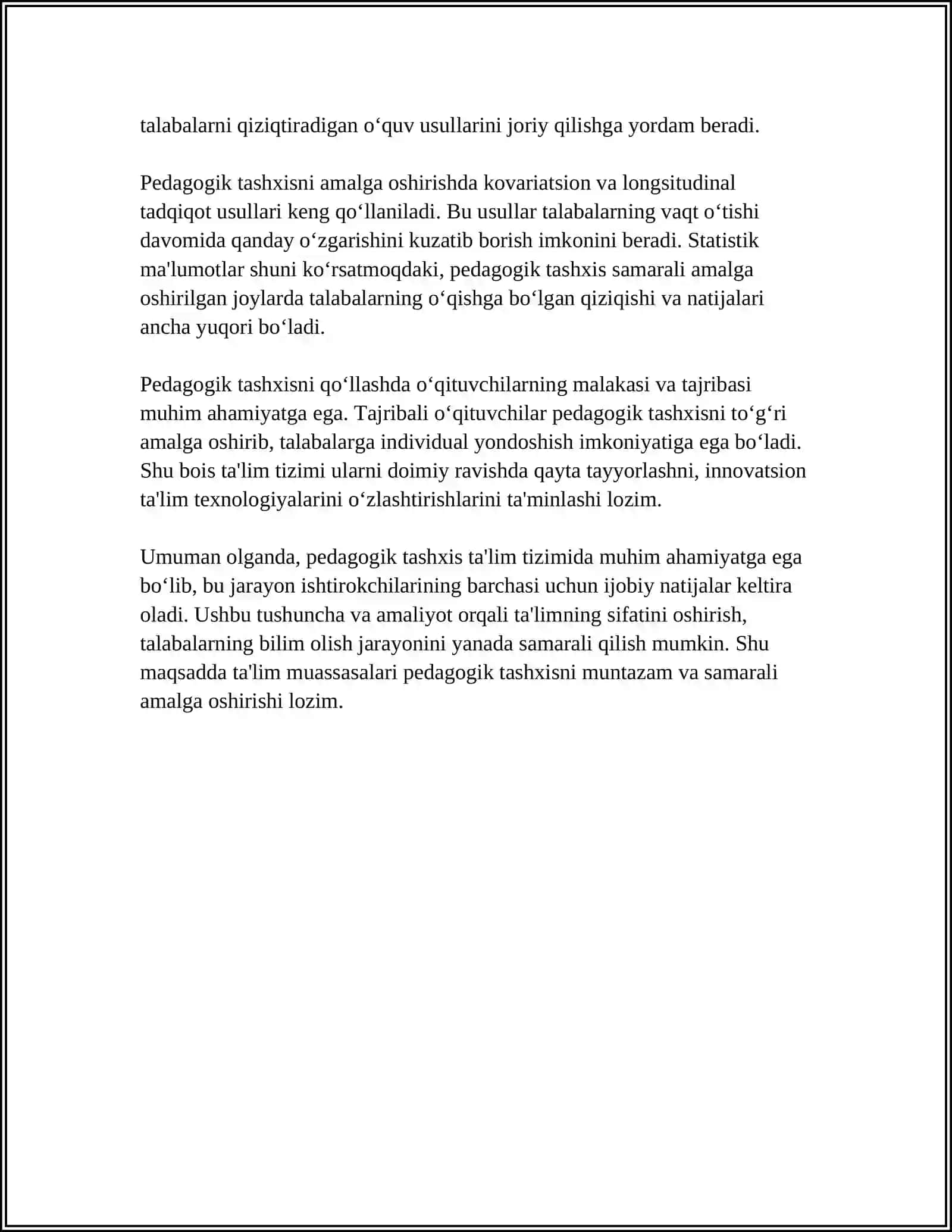 PEDAGOGIK TASHXIS ASOSIDA O’QITUVCHINING KASBIY RIVOJLANISHINI TA’MINLASH USULLARI 4