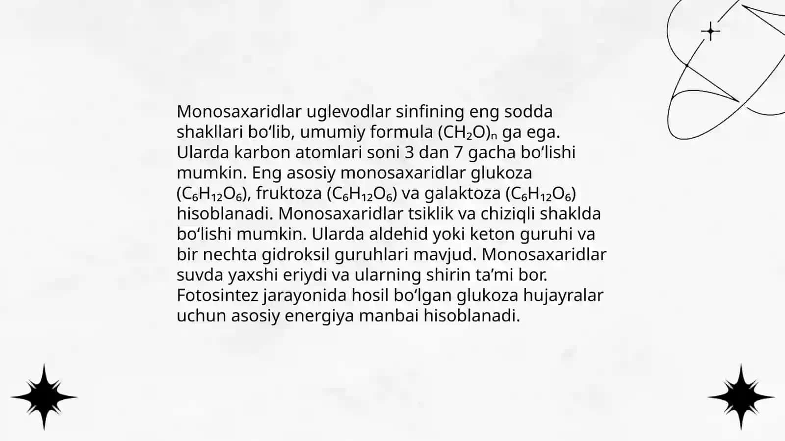 Karbonsuvlar. Monosaxaridlarning tuzilishi va xossalari 4