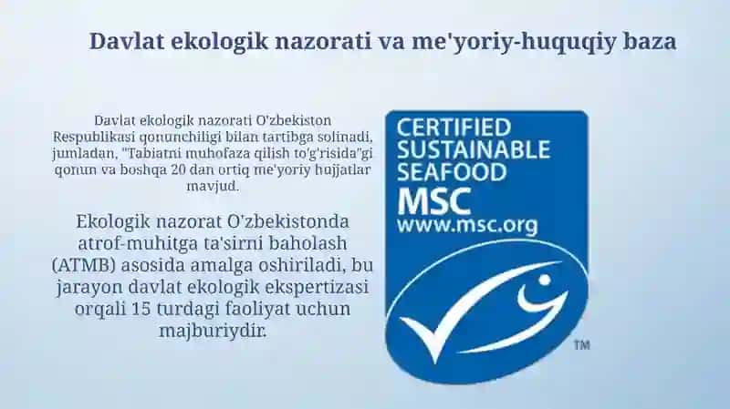 Davlat ekologik standartlashtirish, sertifikatsiyalashtirish va me'yorlash 4