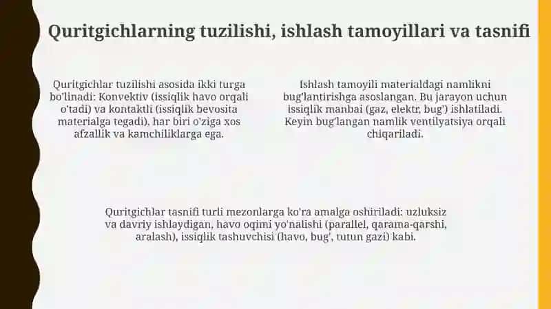 Don qurutgichlarining umumiy tuzilishi va ishlashi 4