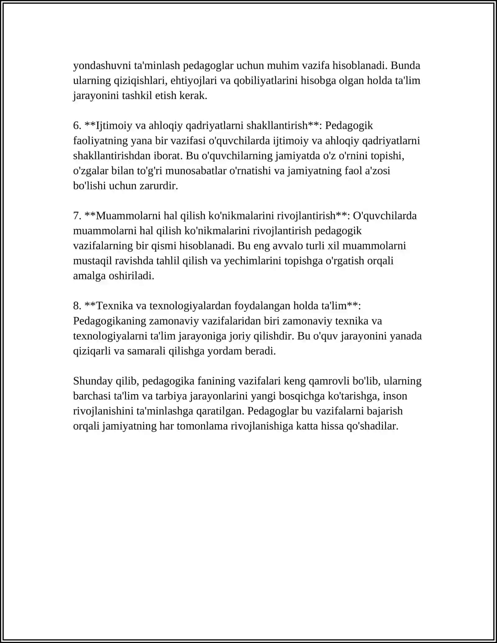 PEDAGOGIKA KASBI UNING JAMIYATDAGI OʻRNI 4