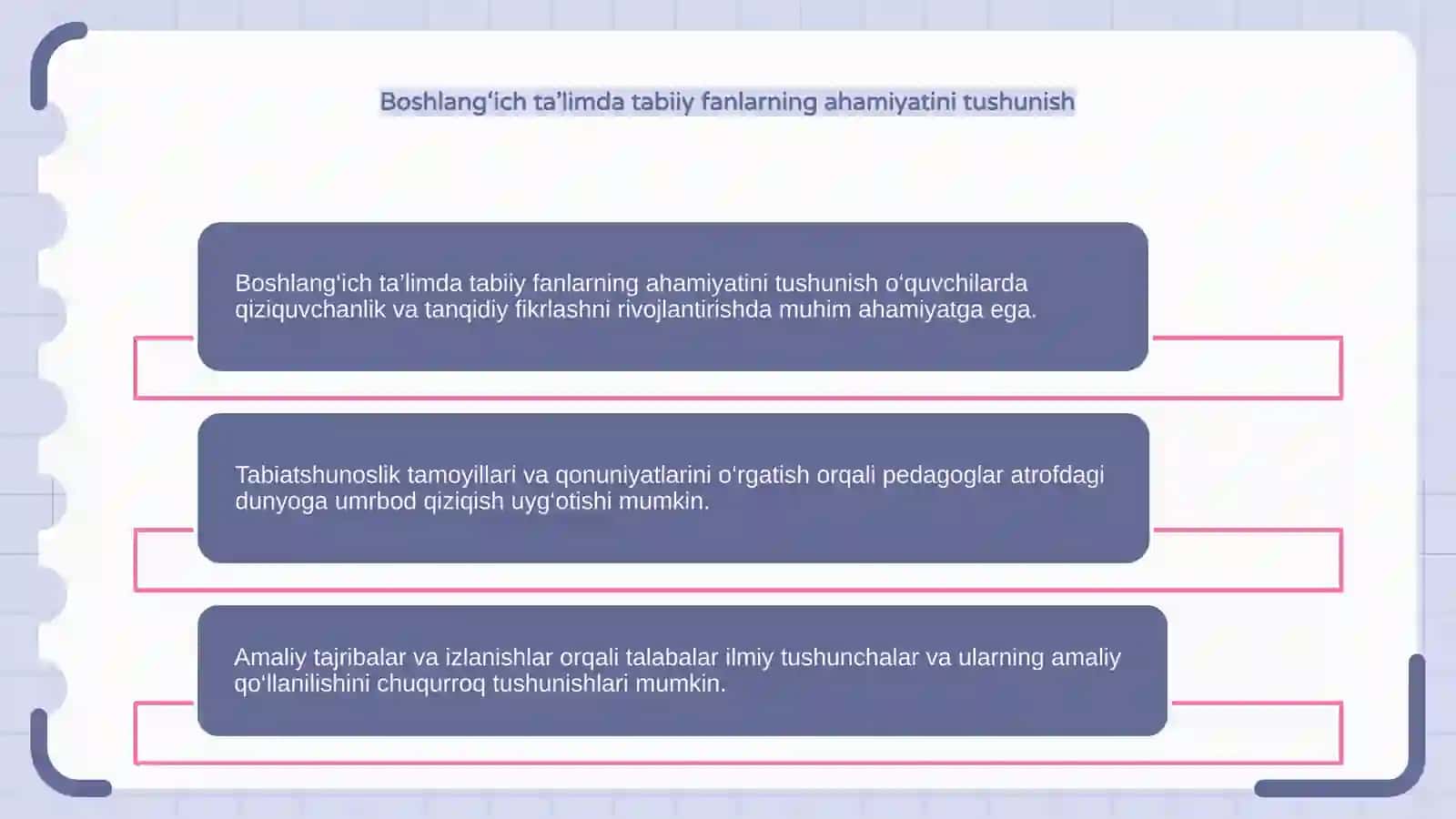 Boshlangich ta'limda tabiiy fanlarni o'qitish tamoyillari va qonuniyatlari 4