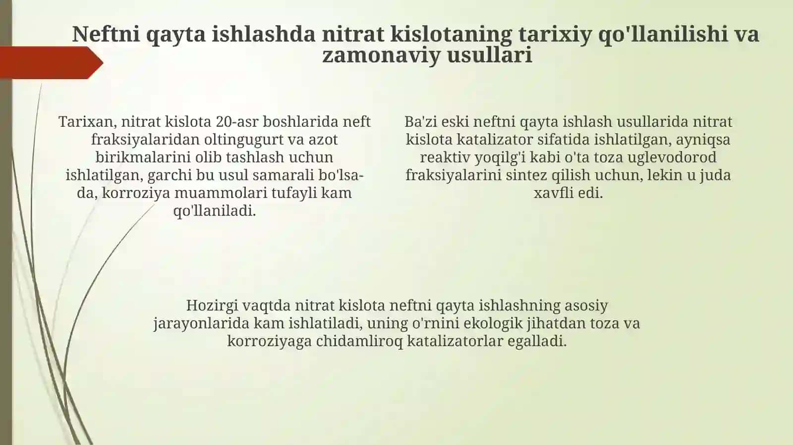 Nitrat kislotaning neft sanoatidagi roli 4