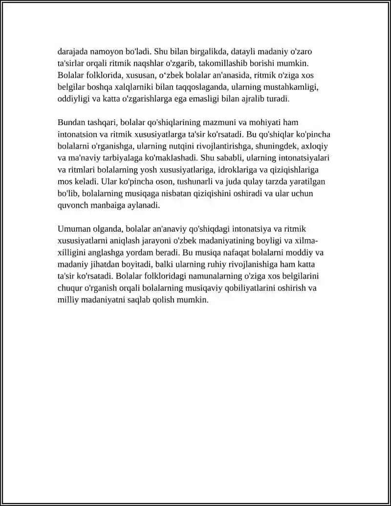 BOLALAR FOLKLOR MATERIALLARI ASOSIDA MAZKUR NAMUNALARNING O‘ZIGA XOA BELGILARINI ANIQLASH 4