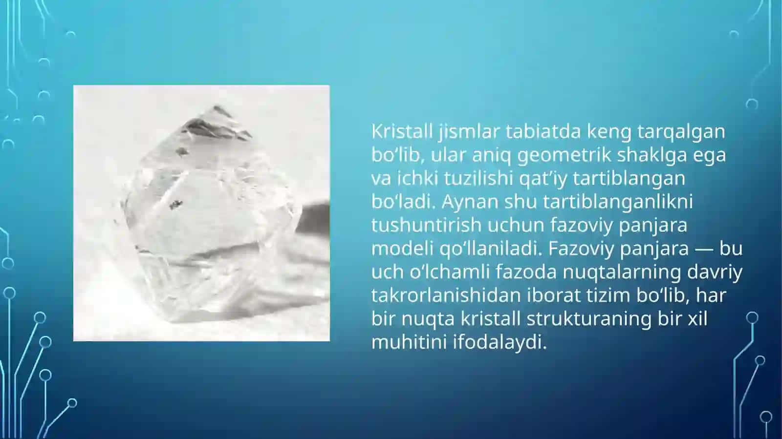 Brave fazoviy panjalar klassifikatsiyasi.Kristallardagi nuqsonlar 4