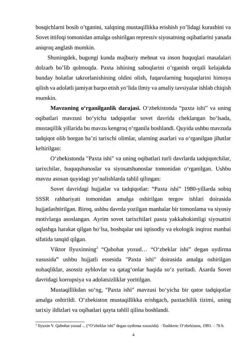 OʻZBEKISTONDA PAXTA ISHI VA UNING OQIBATLARI 4