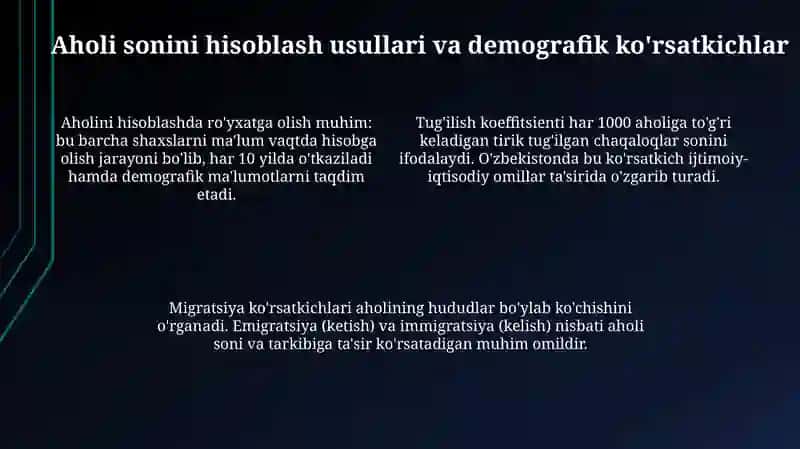 Aholi statistikasi 4