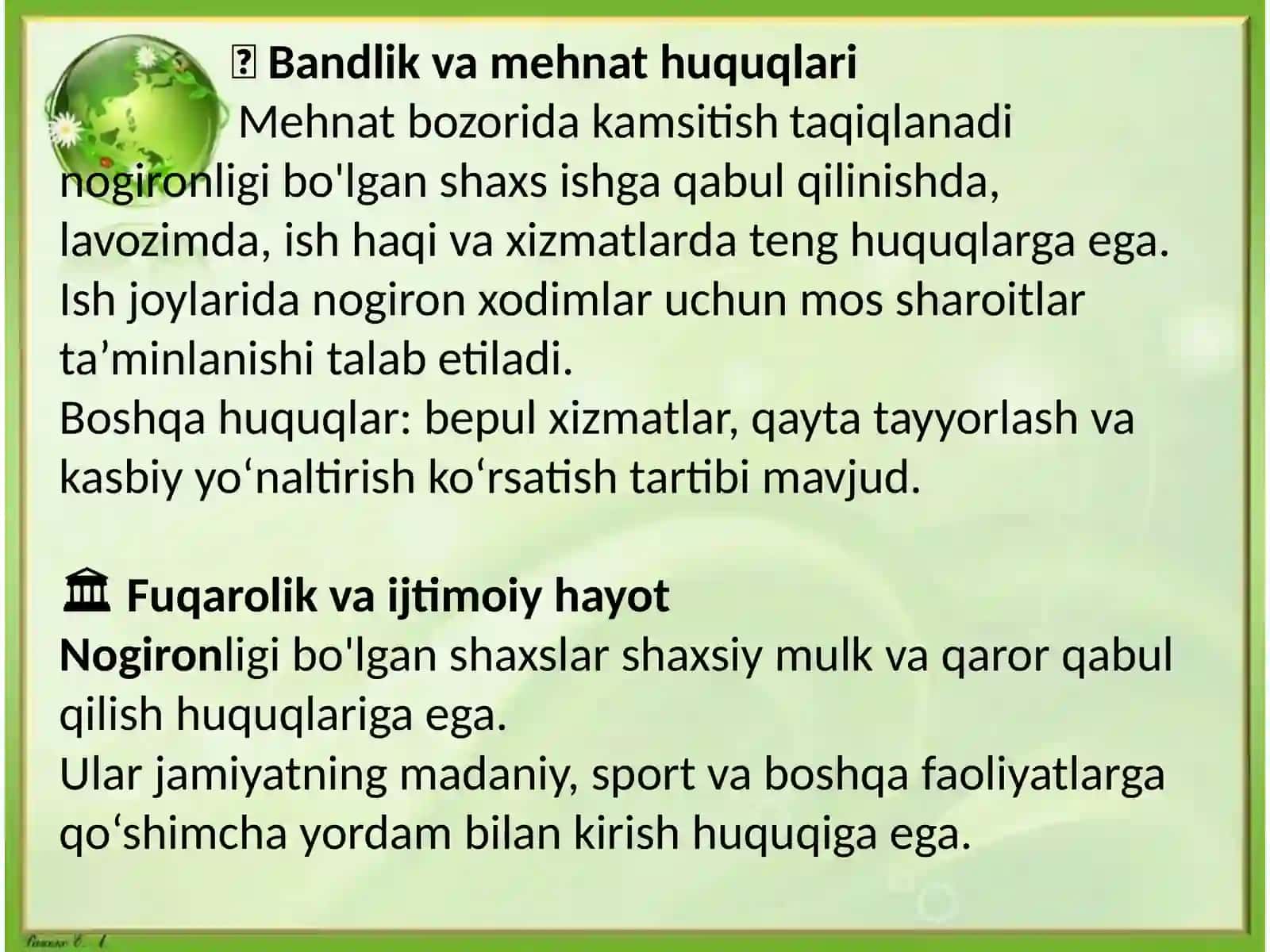Nogironligi bor shaxslarga qaratilgan davlat siyosati 4