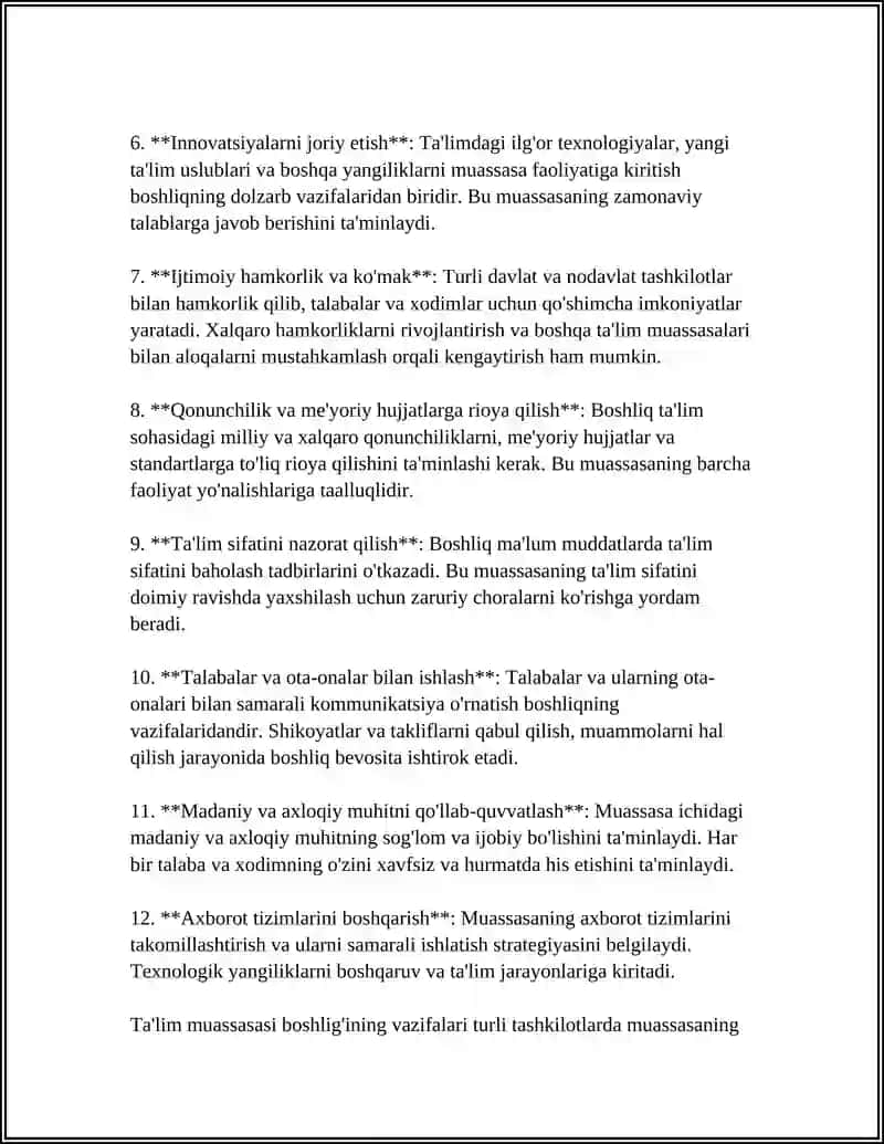O'zingiz Tanlagan Ta'lim Muassasasi Uchun Boshqaruv Tuzilmasi Sxemasini Ishlab Chiqish 4