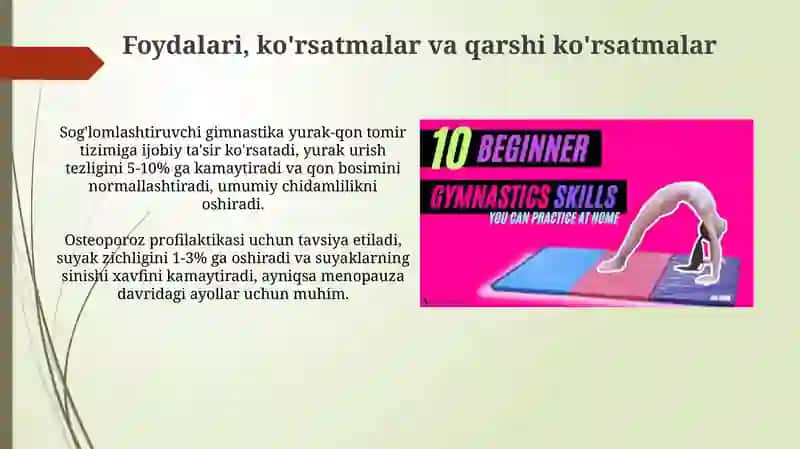 Gimnastikaning sog‘lomlashtiruvchi turlari 4