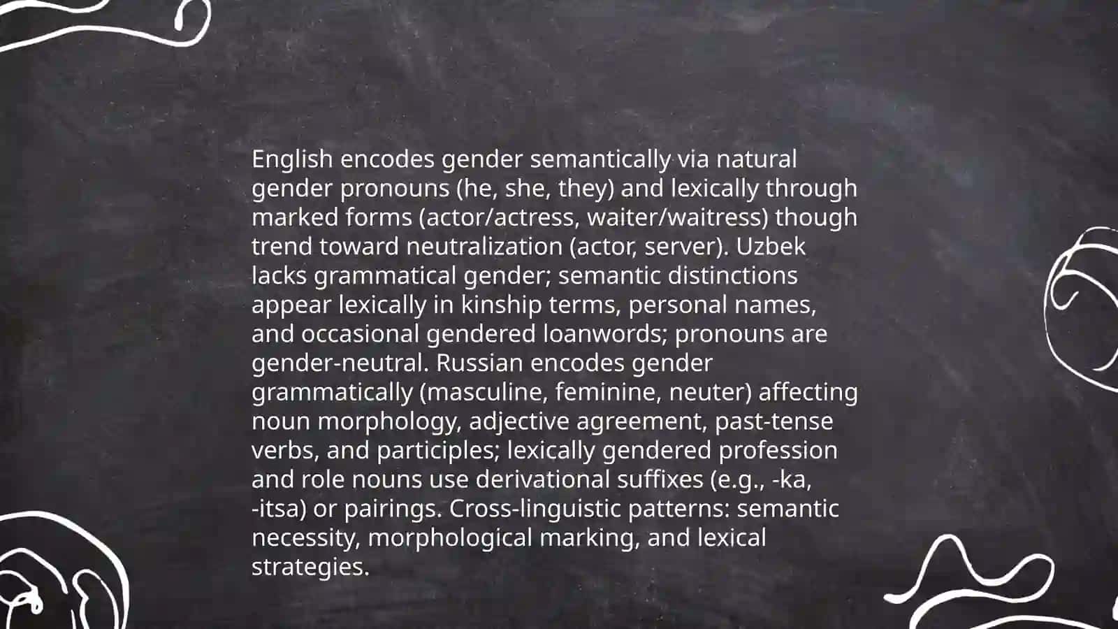 Gender Typology in Languages 4