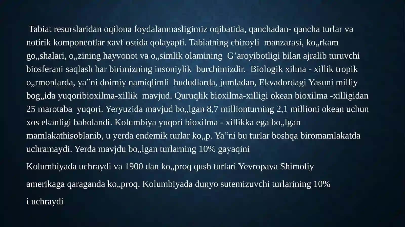 O‟simlikvahayvonotdunyosivaunimuhofazaqilish 4