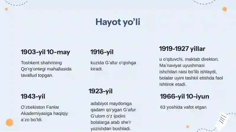 G’. G’ulom va Oybek ijodi va bolalar adabiyoti 4