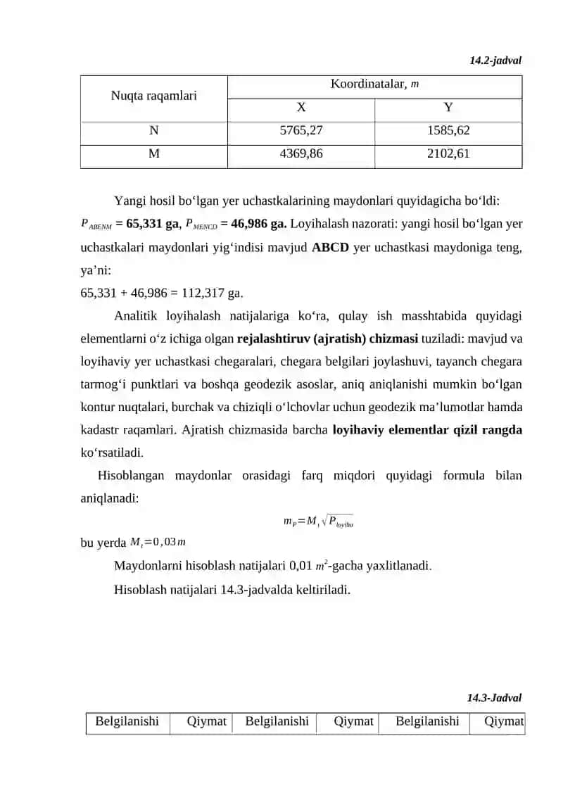 Yer uchastkasini uning hududi ichida joylashgan nuqtadan bo‘lish 4