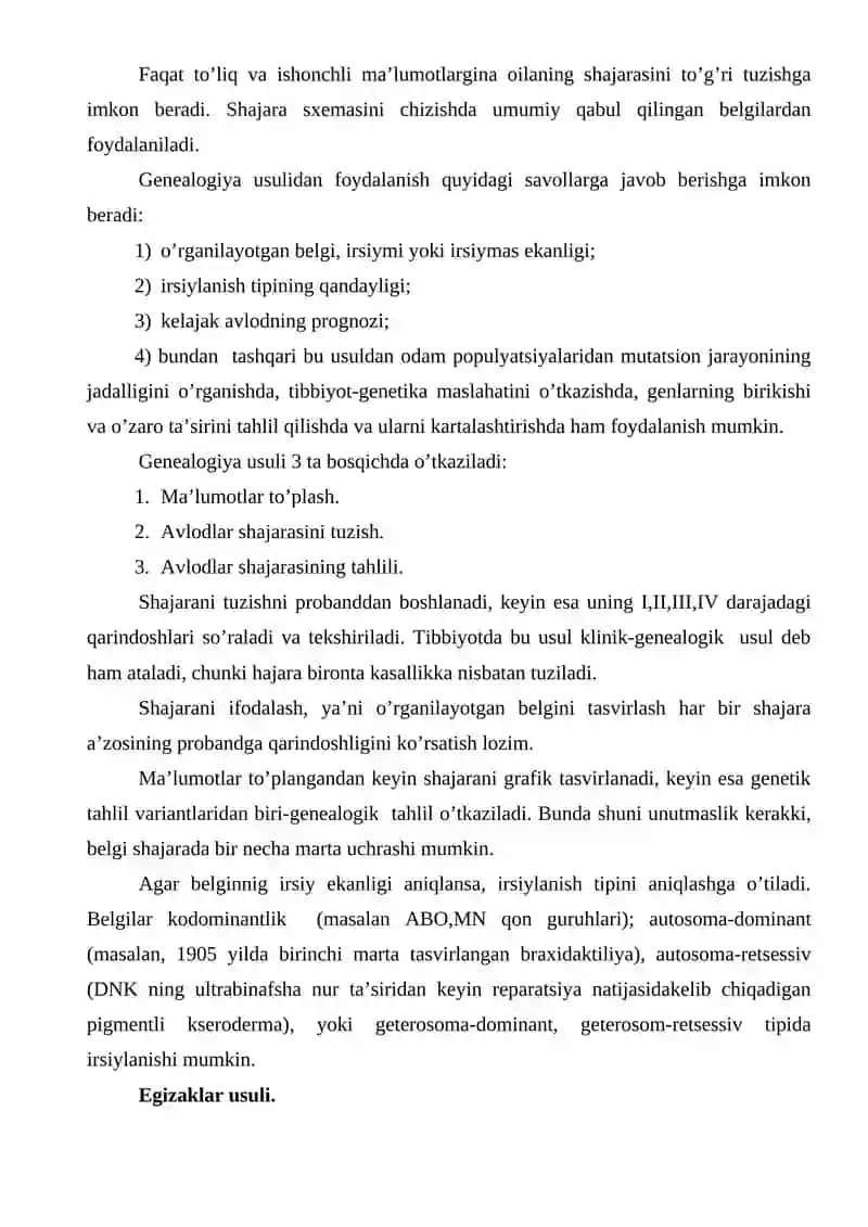 VALEOLOGIK MUAMMOLAR. IRSIYAT VA SALOMATLIK.YAQIN QARINDOSHLAR ORASIDAGI NIKOH 4