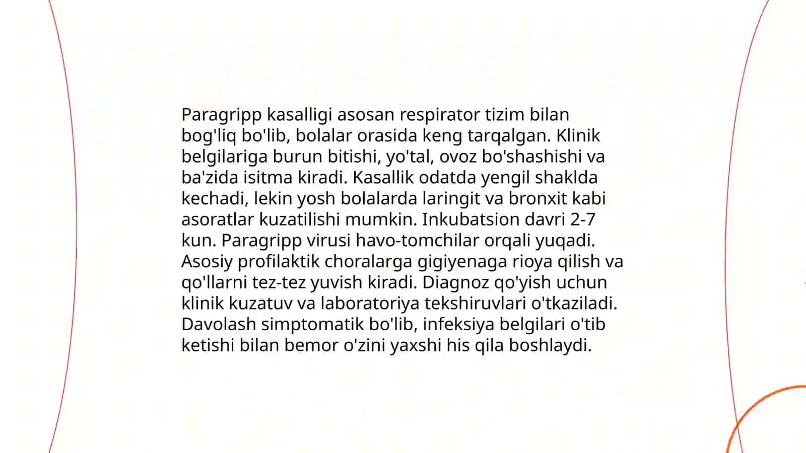 Paragripp va o'tkir respirator infeksiyalar qo'zg'atuvchi viruslar 4