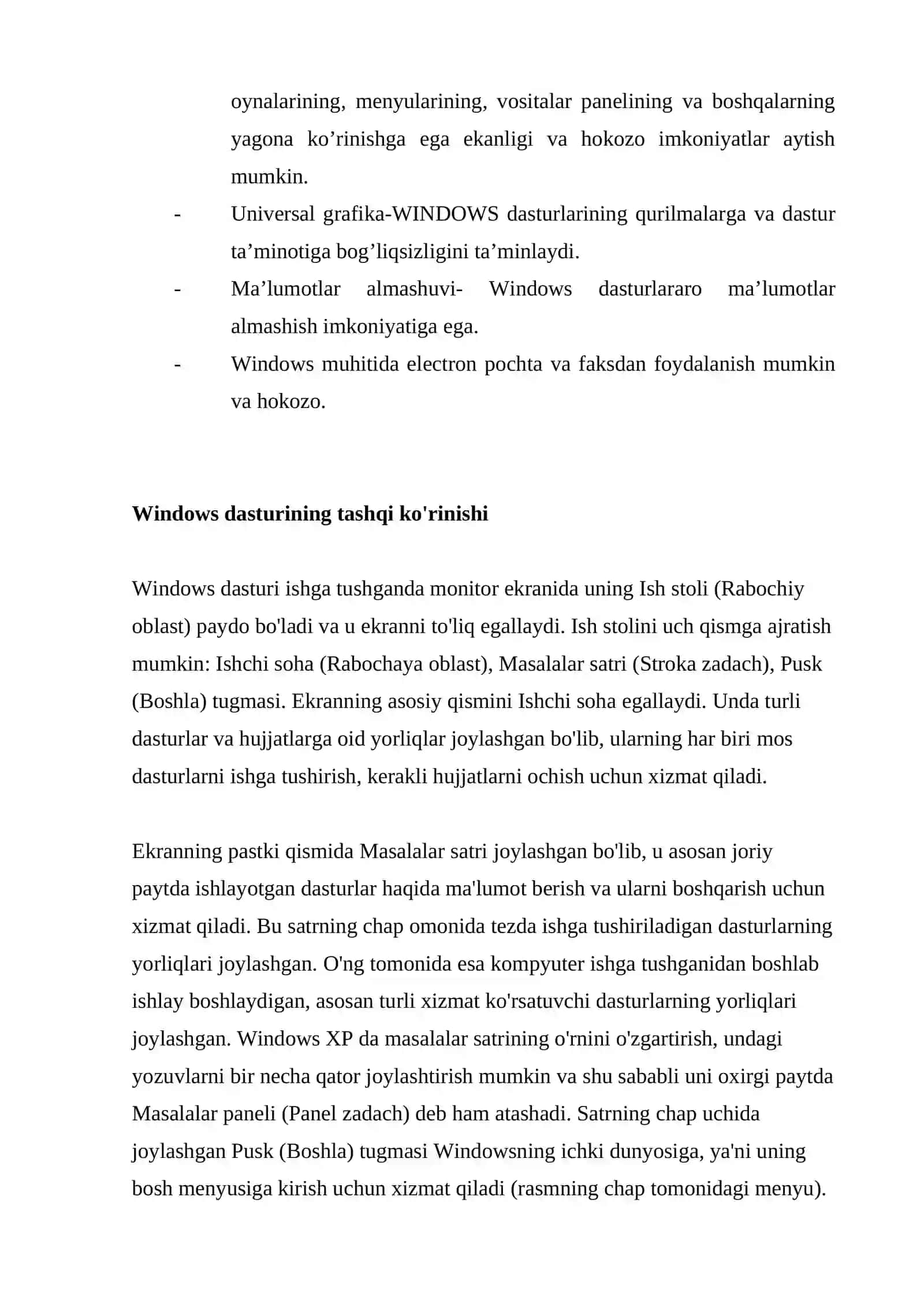 Windows operatsion tizimi 4