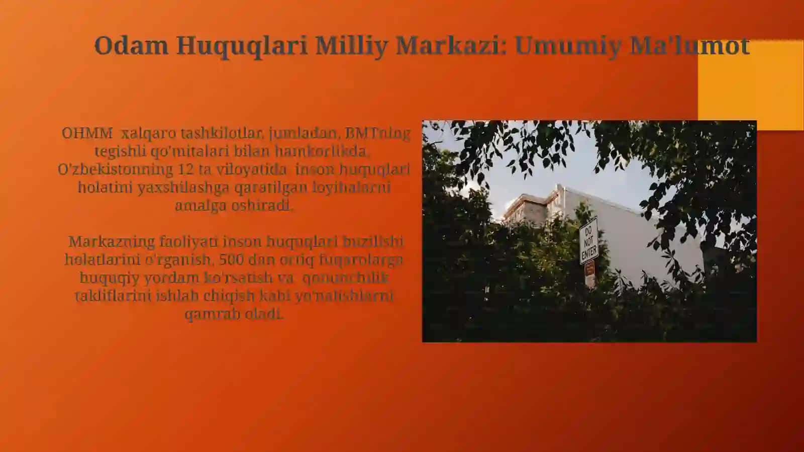 Odam Huquqlari Milliy Markazi: Umumiy Ma'lumot 4