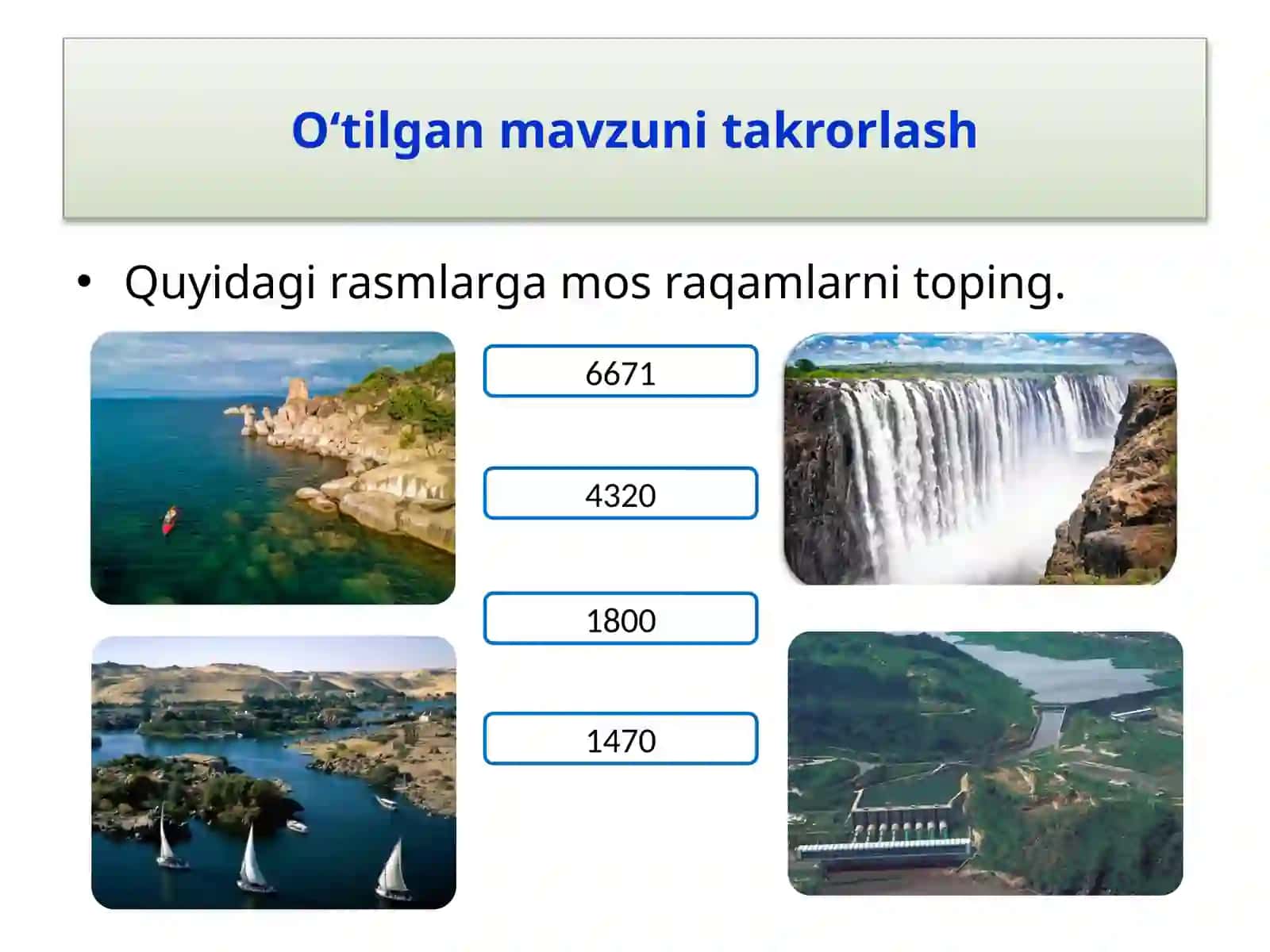 O‘tilgan mavzuni takrorlash 4