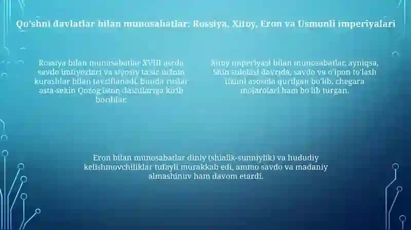 O‘rta osiyo xonliklarining ijtimoiy siyosiy va diplomatik aloqalari 4