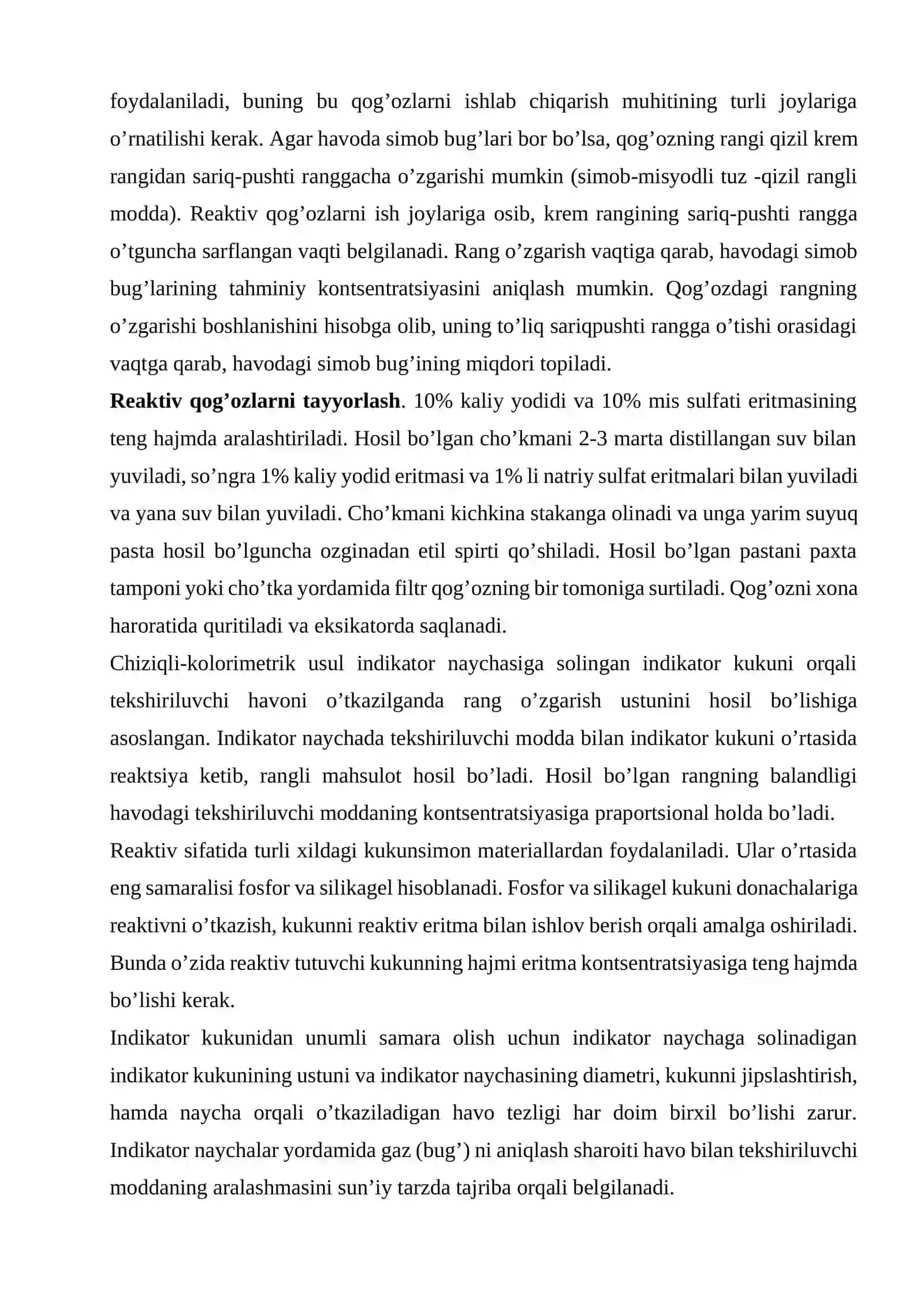 Ishlab chiqarish muhiti havosidagi kimyoviy omillarni aniqlash 4