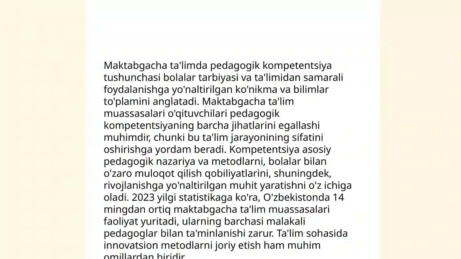 Maktabgacha ta'lim tashkiloti pedagog tarbiyasining kasbiy kompentatsiyasi 4