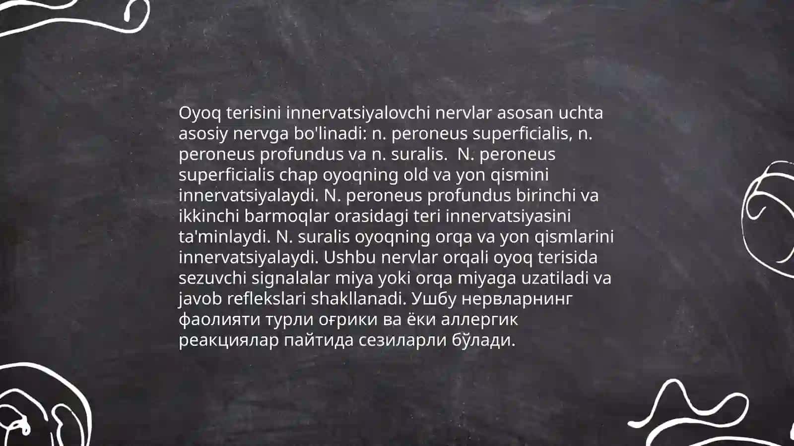 Qoʻl va oyoq terisini innervatsiyasi 4