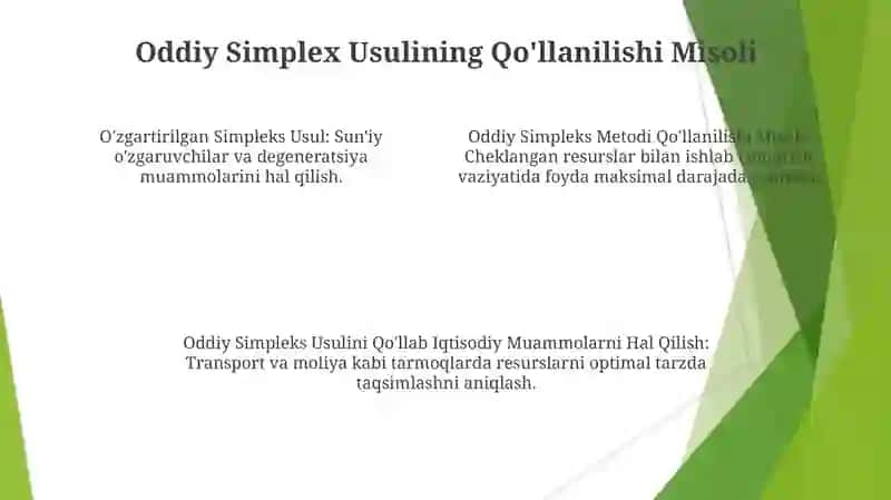 O'zgartirilgan Simpleks Usulı 4